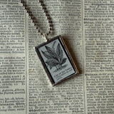 Lily of the Valley vintage botanical dictionary illustration, upcycled to soldered glass pendant