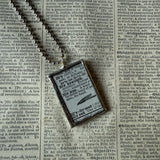 Lily of the Valley vintage botanical dictionary illustration, upcycled to soldered glass pendant