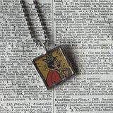 Archie & Jughead, Archie comics, original vintage 1970s comic book illustrations, upcycled to soldered glass pendant