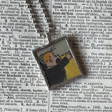 Lulu and Tubby, vintage 1960s comic illustration, upcycled to soldered hand-soldered glass pendant 