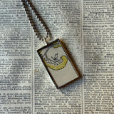 Little birds, vintage 1930s children's book illustrations upcycled to soldered glass pendant