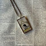 Little birds, vintage 1930s children's book illustrations upcycled to soldered glass pendant