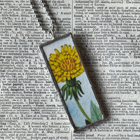 1 Dandelion - botanical illustrations, up-cycled to soldered glass pendant