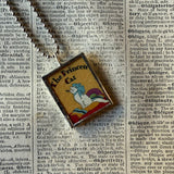 Cat, Kitten, Kitty, vintage children's book illustrations, up-cycled to soldered glass pendant