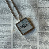 Fish - vintage children's book illustration up-cycled to soldered glass pendant