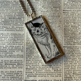Cat, Kitten, Kitty, vintage children's book illustrations, up-cycled to soldered glass pendant