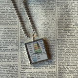 San Francisco, vintage map, hand-soldered glass pendant