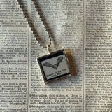 Samara, vintage botanical dictionary illustration, upcycled to soldered glass pendant