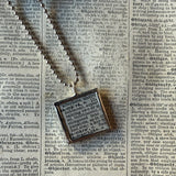 Samara, vintage botanical dictionary illustration, upcycled to soldered glass pendant