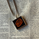 Alligator, vintage children's book illustrations, up-cycled to soldered glass pendant