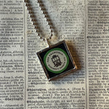Vintage San Francisco Cable Car illustrations, upcycled hand soldered glass pendant