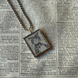Gorey - Cat  Vintage book illustrations, hand-soldered glass pendant