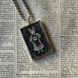 Gorey - Cat  Vintage book illustrations, hand-soldered glass pendant