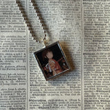 Spirited Away, Kiki's Delivery Service, Miyazaki animation stills / movie poster up-cycled to soldered glass pendant