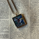 Spirited Away, Kiki's Delivery Service, Miyazaki animation stills / movie poster up-cycled to soldered glass pendant