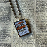 Ant bus, great bug, vintage chidlren's book illustrations, up-cycled to soldered glass pendant