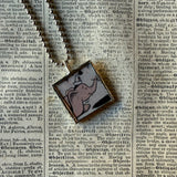 Dumbo, vintage illustrations, up-cycled to soldered glass pendant