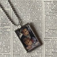 1 Renoir, Dance at Le Moulin de la Galette, French impressionist painting, upcycled to soldered glass pendant