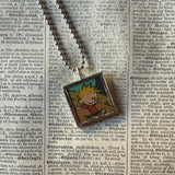 Bambi, Thumper, original illustrations from vintage book, up-cycled to soldered glass pendant