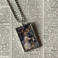 1 Renoir, Dance at Le Moulin de la Galette, French impressionist painting, upcycled to soldered glass pendant