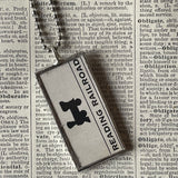 1 Vintage Monopoly board game cards, North Carolina, Reading Railroad, upcycled to soldered hand-soldered glass pendant 