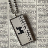 Vintage Monopoly board game cards, North Carolina, Reading Railroad, upcycled to soldered hand-soldered glass pendant 