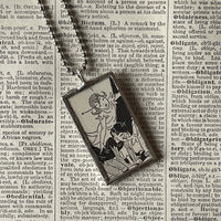 1 Fairies, vintage 1930s illustrations up-cycled to soldered glass pendant