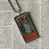 1 Angels, vintage tarot card illustration up-cycled to soldered glass pendant