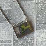 1 Creepy Bats - Vintage children's book illustrations up-cycled to soldered glass pendant