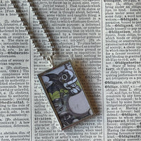 1 Anatomical Heart vintage illustrations up-cycled to soldered glass pendant