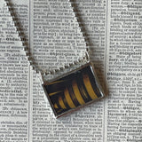 1 Bumble bee honey bee, vintage illustrations, up-cycled to hand-soldered glass pendant