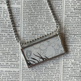 1 Vintage fish, windy cloud illustrations, up-cycled to hand-soldered glass pendant