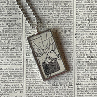 Babar, original vintage 1960s book illustrations, upcycled to soldered glass pendant