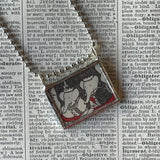 Babar, original vintage 1960s book illustrations, upcycled to soldered glass pendant