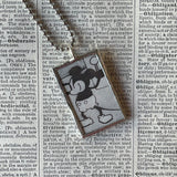 Steamboat Willie, Mickey Mouse, vintage illustrations, up-cycled to soldered glass pendant