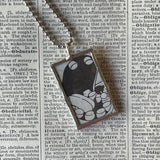 Steamboat Willie, Mickey Mouse, vintage illustrations, up-cycled to soldered glass pendant