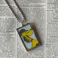 Go Dog Go, original illustrations from vintage book, up-cycled to soldered glass pendant