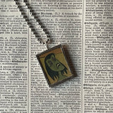 1 Monsters, vintage comic book illustration, upcycled to soldered glass pendant
