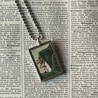 Snow White, Hag, vintage illustrations, up-cycled to soldered glass pendant