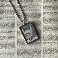 Wild Things, Max, Sendak, vintage children's book illustrations, up-cycled to soldered glass pendant