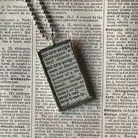 1 Microscope - vintage 1930s dictionary illustration, up-cycled to soldered glass pendant