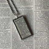 1 Insect annotated vintage dictionary illustration, up-cycled to soldered glass pendant