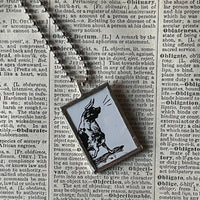 Ferdinand, vintage children's book illustrations, up-cycled to soldered glass pendant