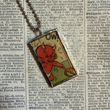 Hot Stuff the Devil, vintage 1970s comic illustration, upcycled to soldered hand-soldered glass pendant