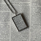1 Squid, vintage 1940s dictionary illustration, up-cycled to hand soldered glass pendant