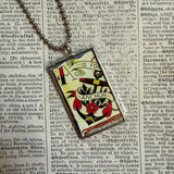 Vintage tattoo flash illustrations, upcycled to hand-soldered glass pendant