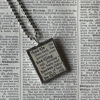 1 Beetle, vintage dictionary illustration, up-cycled to soldered glass pendant