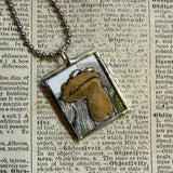 Frog and Toad, vintage children's book illustrations, up-cycled to soldered glass pendant