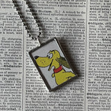 Go Dog Go, original illustrations from vintage book, up-cycled to soldered glass pendant