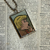 Veronica & Betty, Archie comics, original vintage 1970s comic book illustrations, upcycled to soldered glass pendant